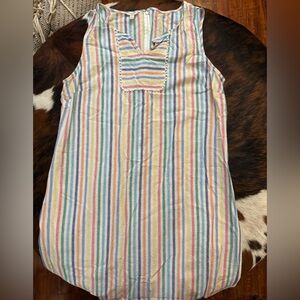 Talbots Colorful Striped Women's linen blend dress with pockets